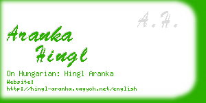 aranka hingl business card